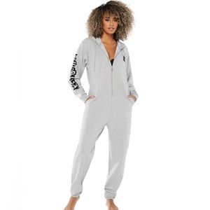 Forever Savage Showgirl Hooded Onesie Heather Grey Women’s Extra-Small & Small